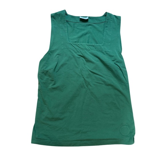 Akris Punto Tank Top Womens Green Excellent Square Neck Jersey SIZE 12